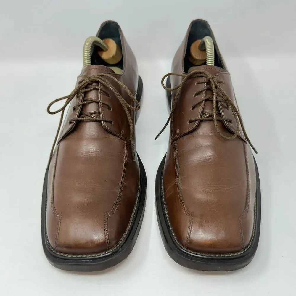 Kenneth Cole Dress Shoes Mens 9.5 M Brown Leather Derby Lace Up Best in Shoe LE
